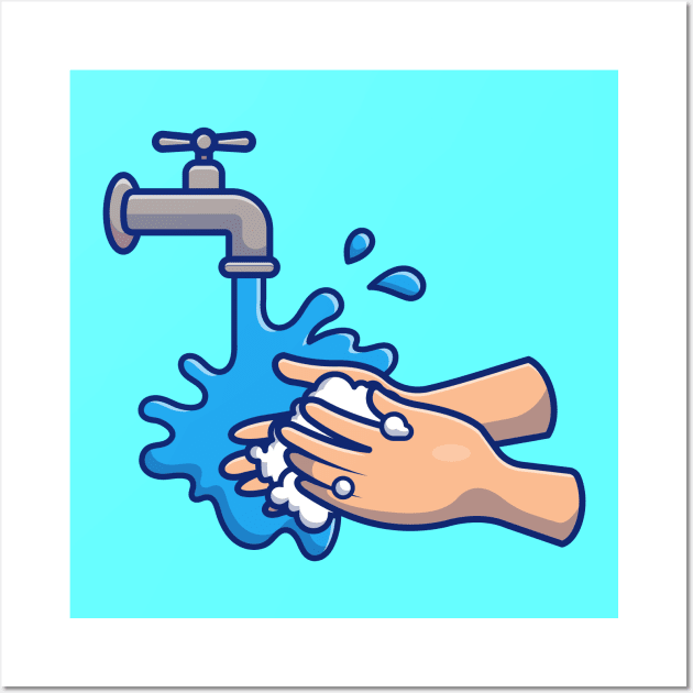 Washing hand cartoon 6 Wall Art by Catalyst Labs